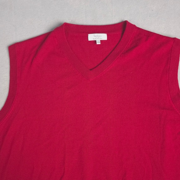 Turnbury Extra Fine Merino Wool Sweater Vest Mens 3XB Sleeveless Red - Picture 3 of 10